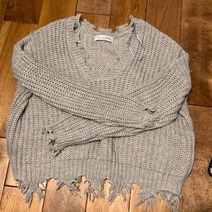 Frayed Grey Sweater